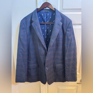Nautica Blue Sport Coat with Textured Fabric and Notched Lapel 46 R